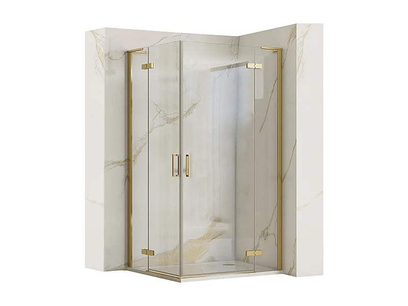 Cabina Doccia Rea Hugo Double 90X100 Brush Gold