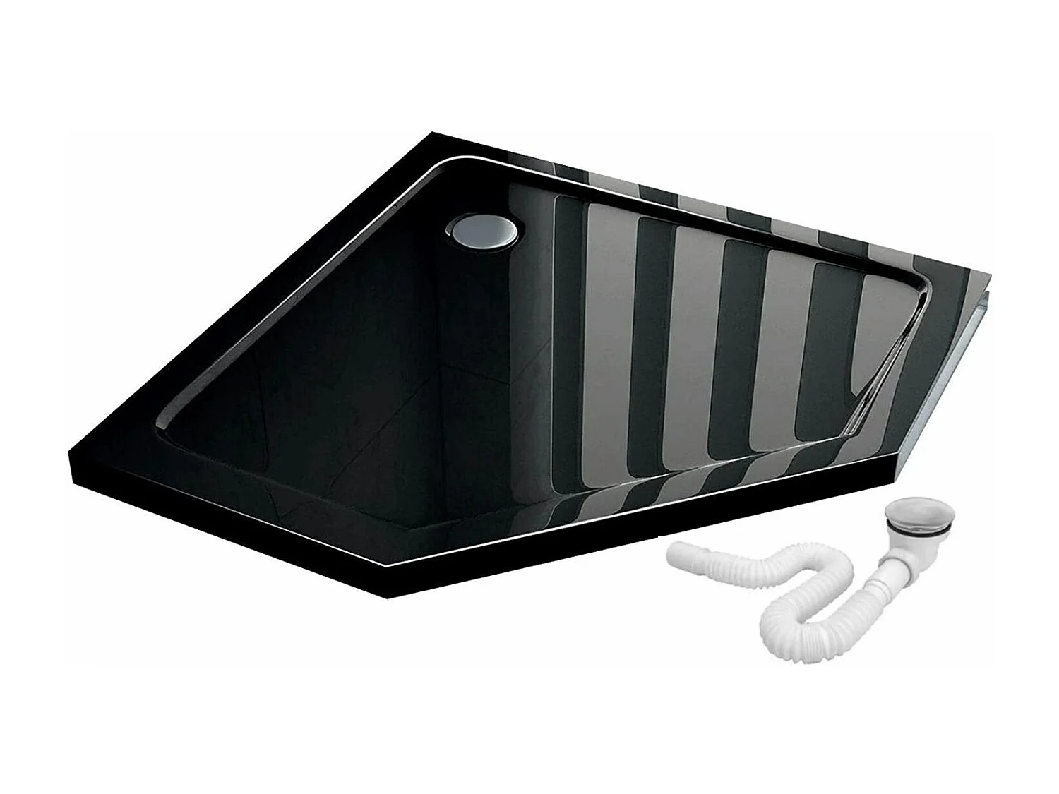 Cabine De Douche Rea Axin 90X90 Chrome + Receveur De Douche Savoy Black