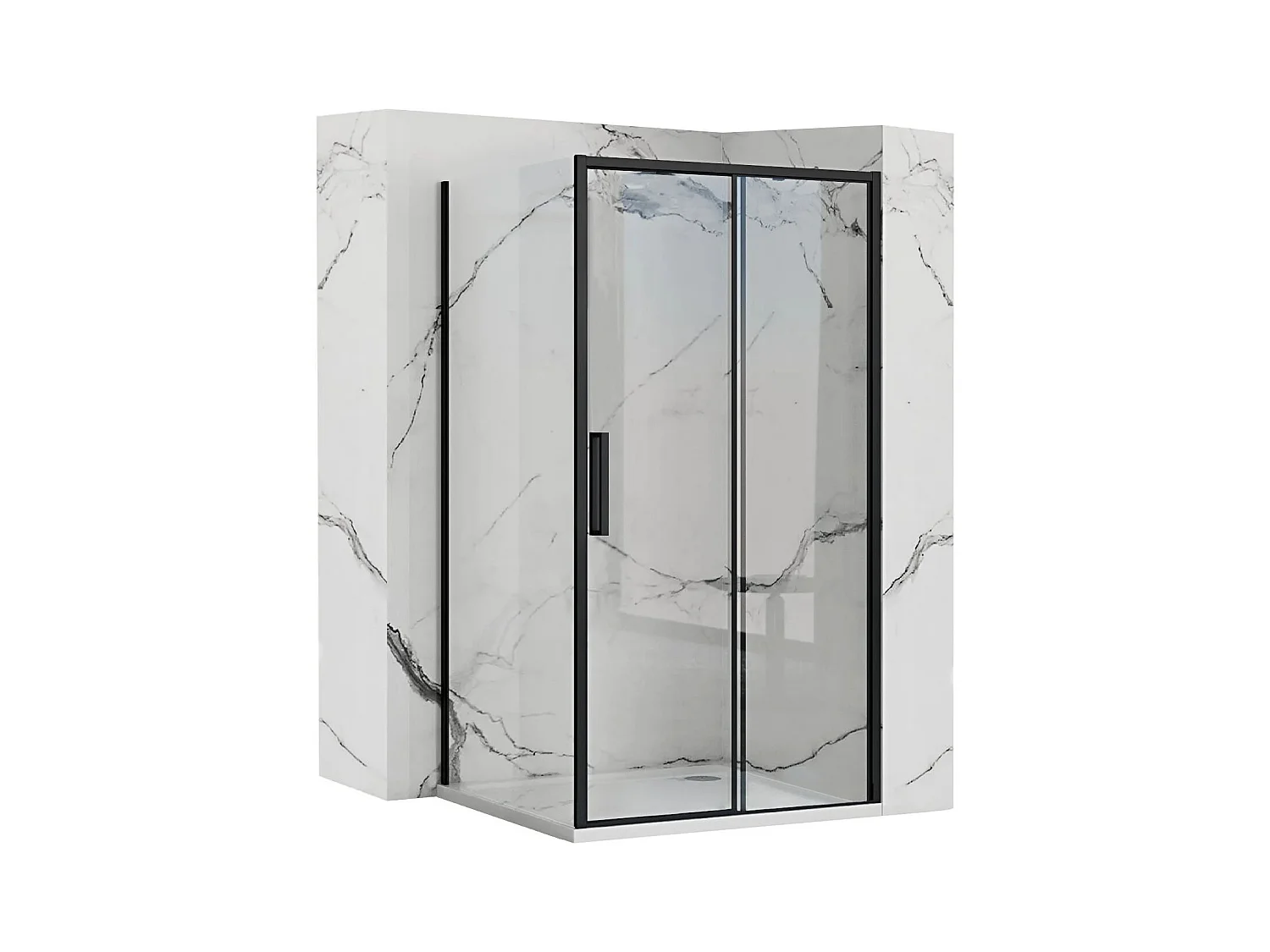Cabine De Douche Rea Rapid Slide 140X80 Black