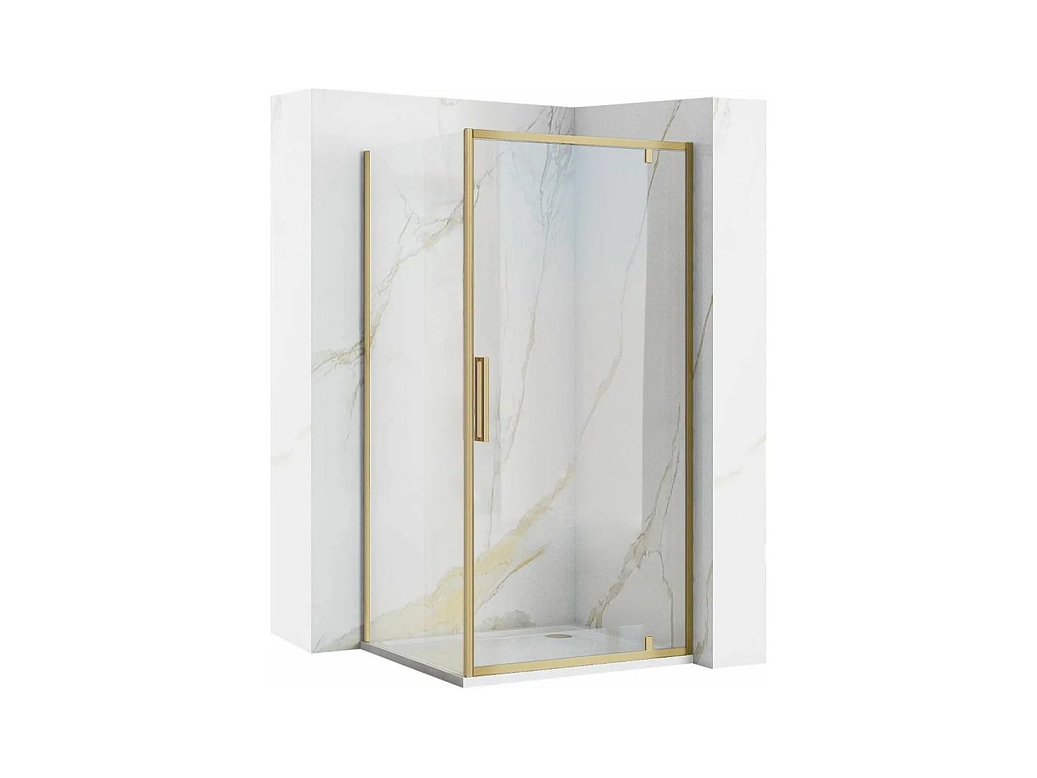 Cabine De Douche Rea Rapid Swing 100X100 Brush Gold