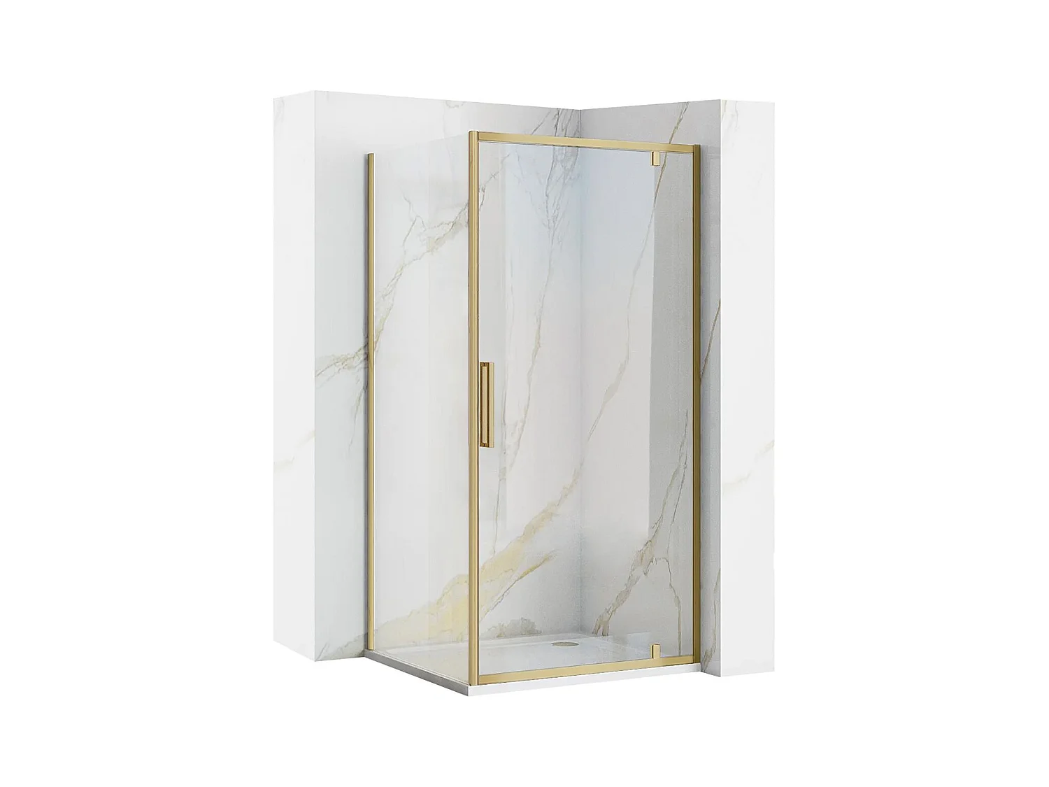 Cabine De Douche Rea Rapid Swing 90X90 Brush Gold