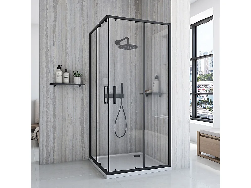 Duschkabine Rea City 80X80 Black