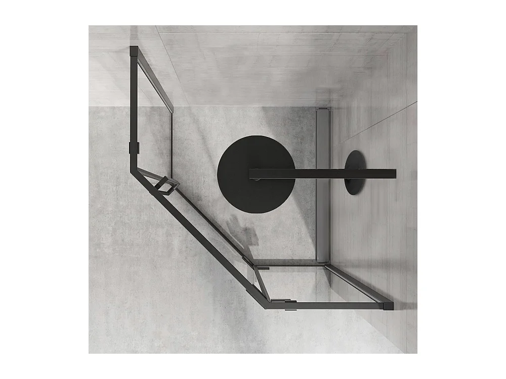 Duschkabine Rea Diamond 90X90 Black + Duschtasse Savoy White