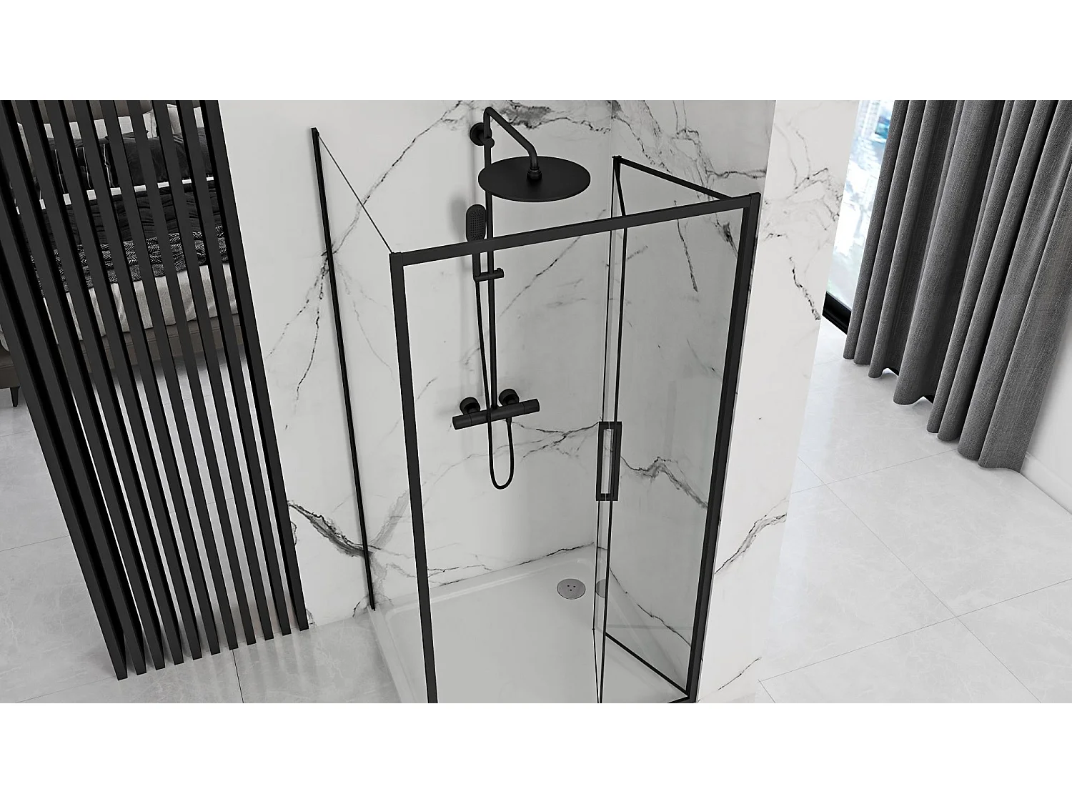 Cabina Doccia Rea Rapid Fold 100X80 Black