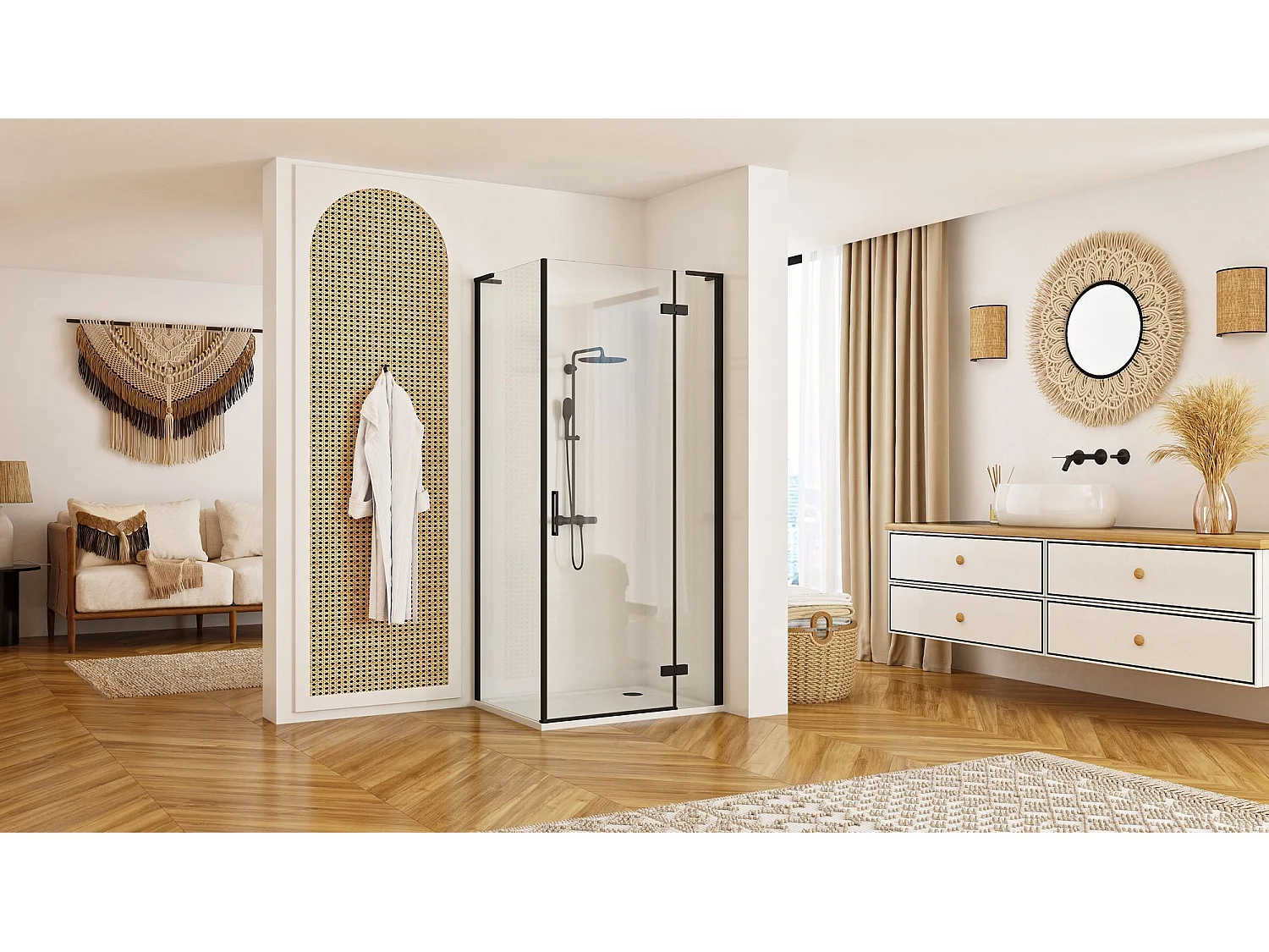 Cabine De Douche Rea Hugo 90X90 Black