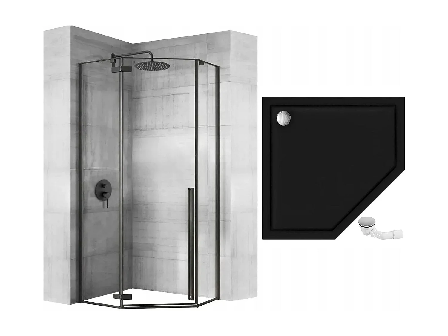 Cabine De Douche Rea Diamond 90X90 Black
