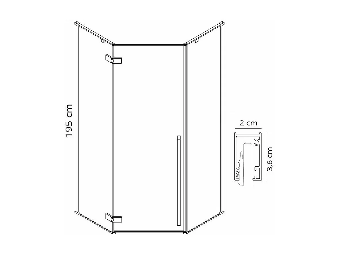 Cabine De Douche Rea Diamond 100X100 Gold