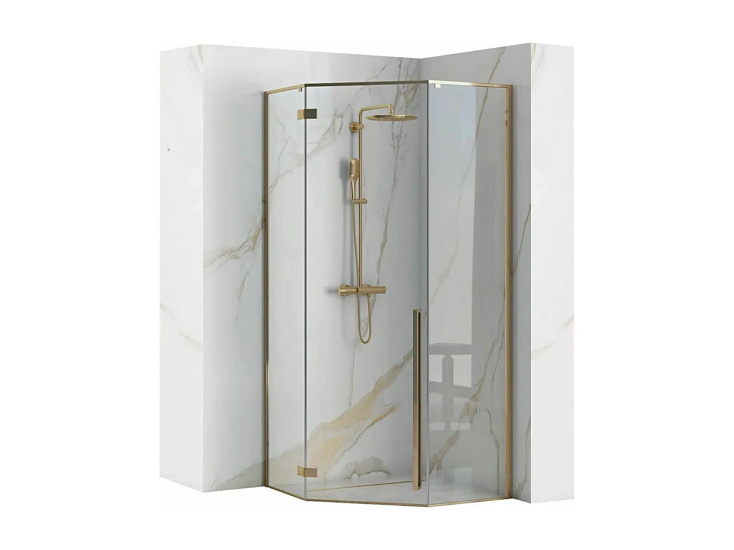 Cabine De Douche Rea Diamond 100X100 Gold