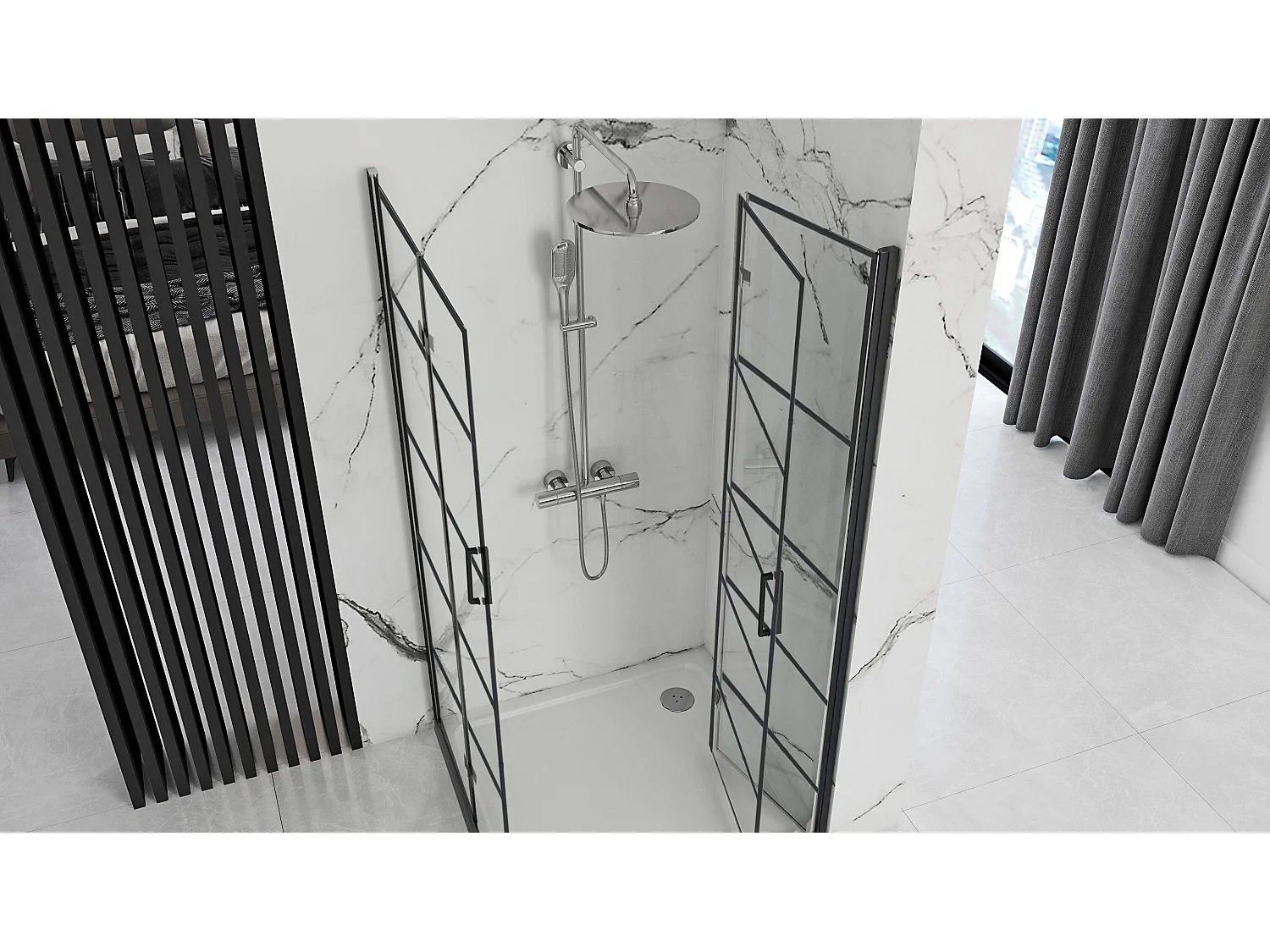 Cabine De Douche Rea Molier Double 80X90 Black