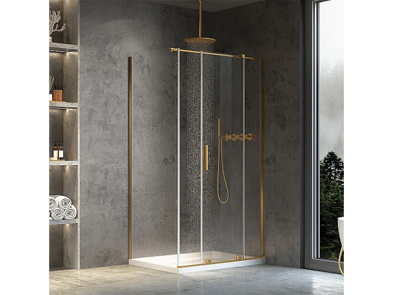 Duschkabine Rea Montana 140X90 Brush Gold