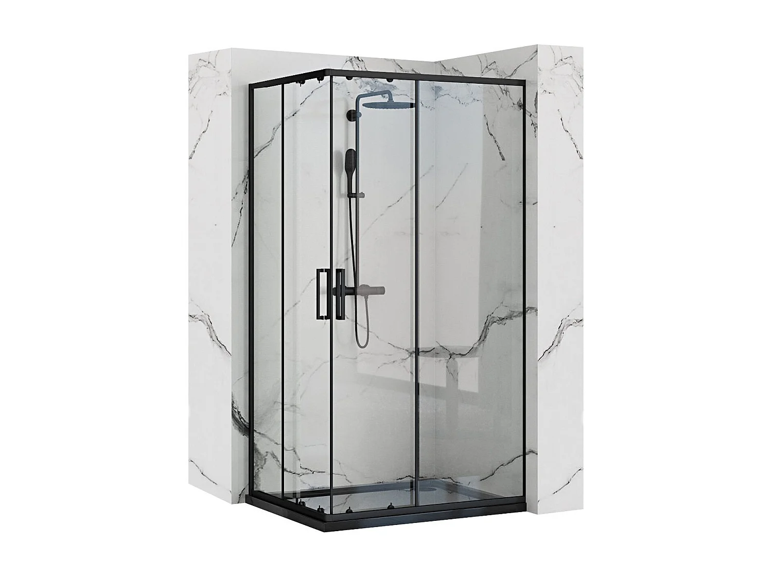 Cabine De Douche Rea Punto 80X100 Black