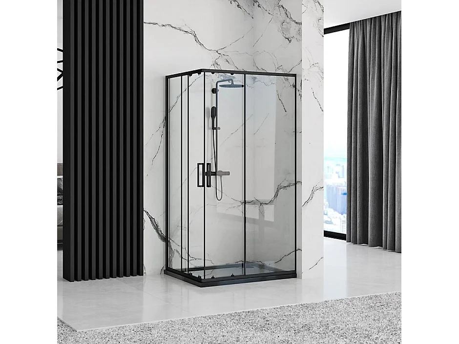 Cabine De Douche Rea Punto 80X100 Black
