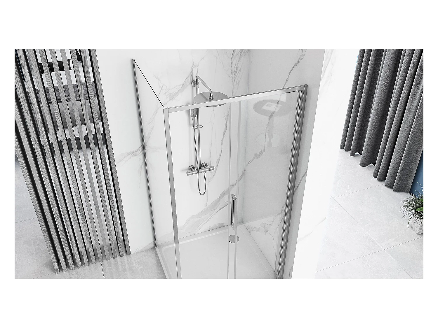 Cabine De Douche Rea Rapid Slide 110X100 Chrome