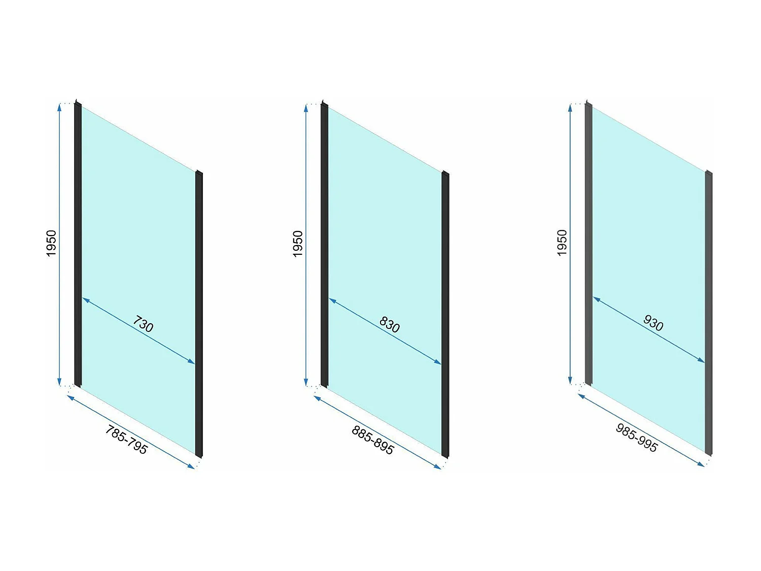 Cabine De Douche Murale Rea Rapid Swing 100X80 Brush Gold