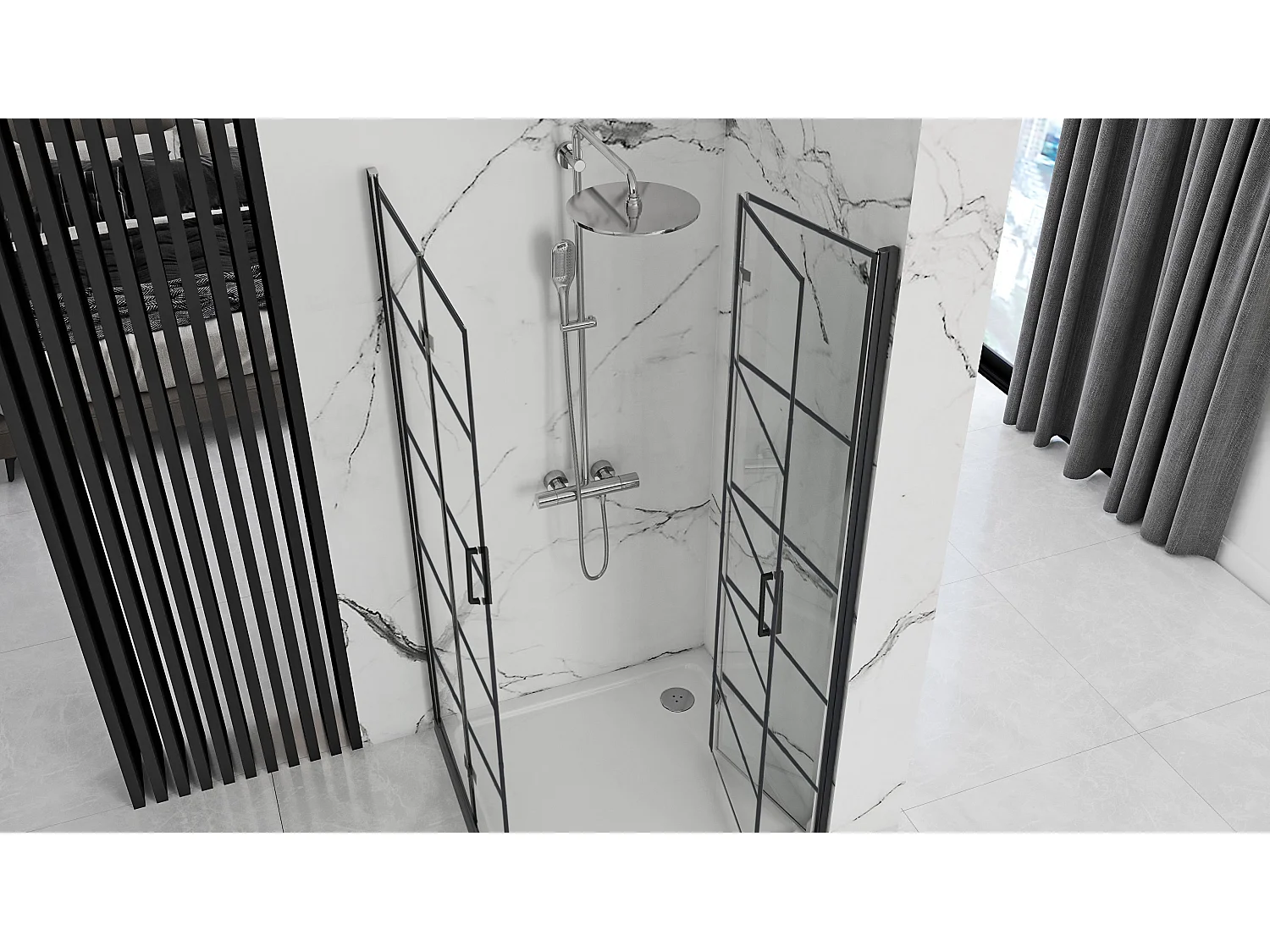 Cabine De Douche Rea Molier Double 90X100 Black