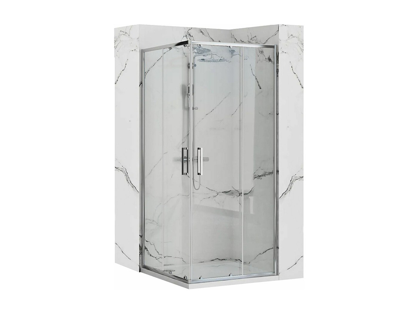 Diamond Douchecabine | 85x85 cm Chroom Helder glas Vouwdeur Vierkant CDW0808230C