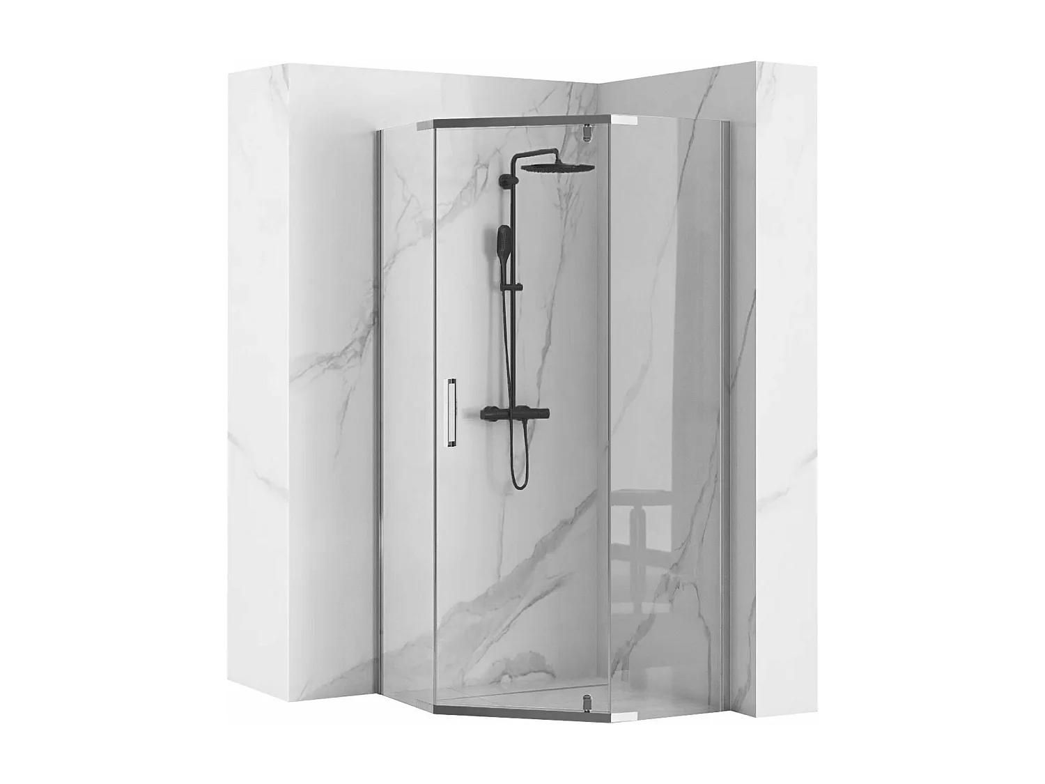 Cabine De Douche Rea Axin 90X90 Chrome