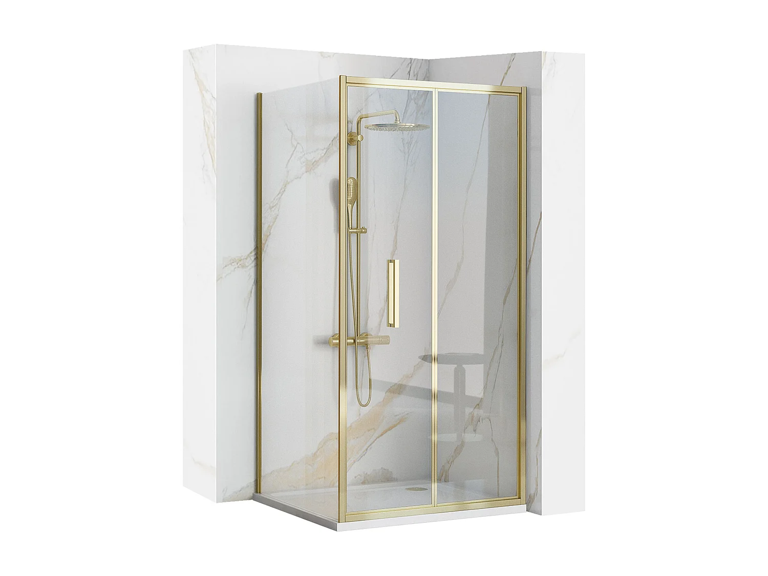 Cabine De Douche Rea Rapid Fold 80X80 Gold