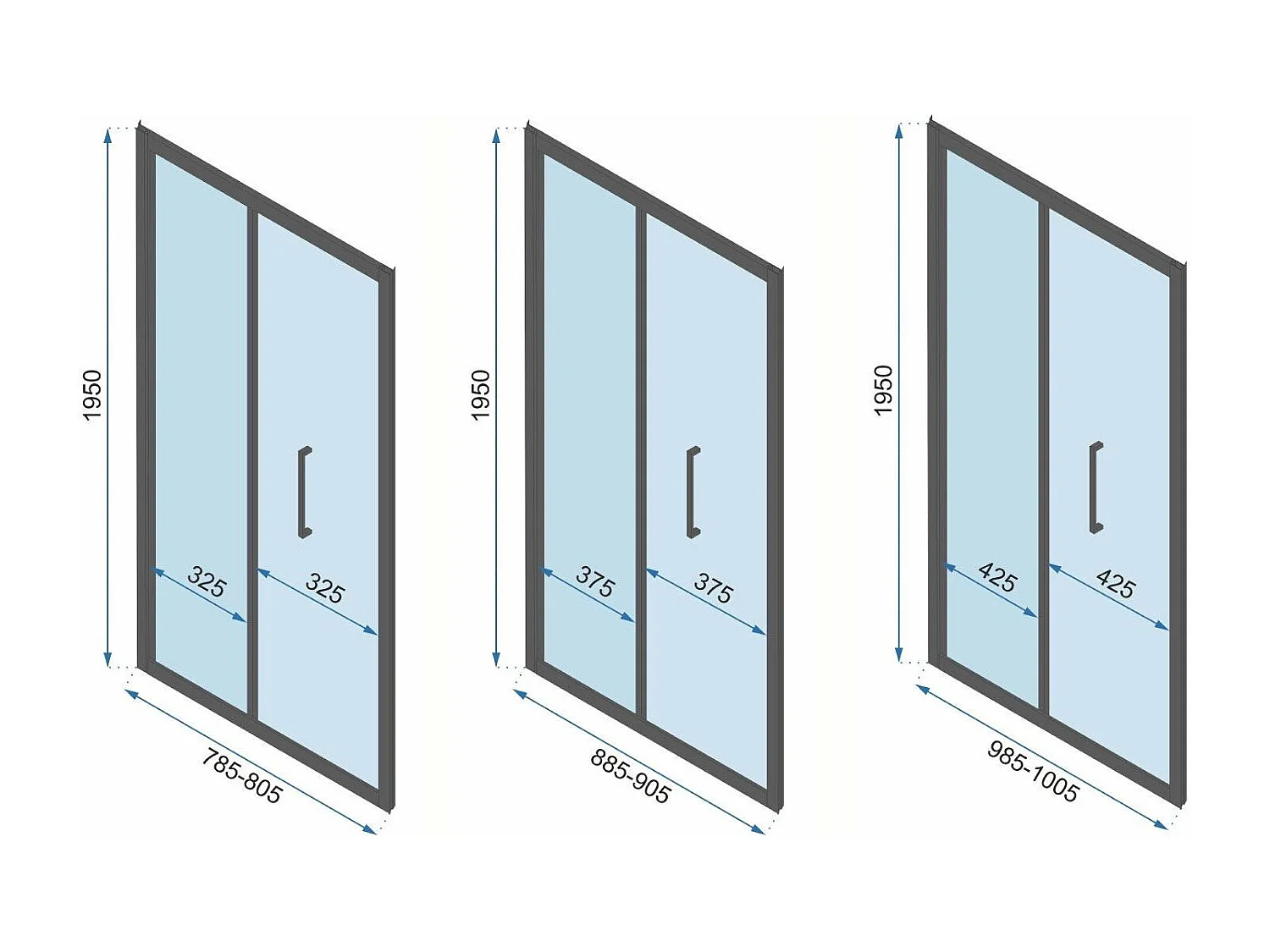 Cabina Doccia A Parete Rea Rapid Fold 80X80 Gold