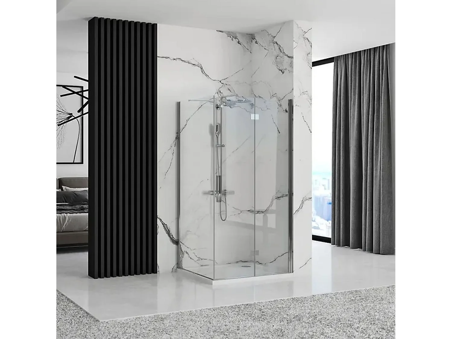 Cabine De Douche Rea Molier 90X90 Chrome