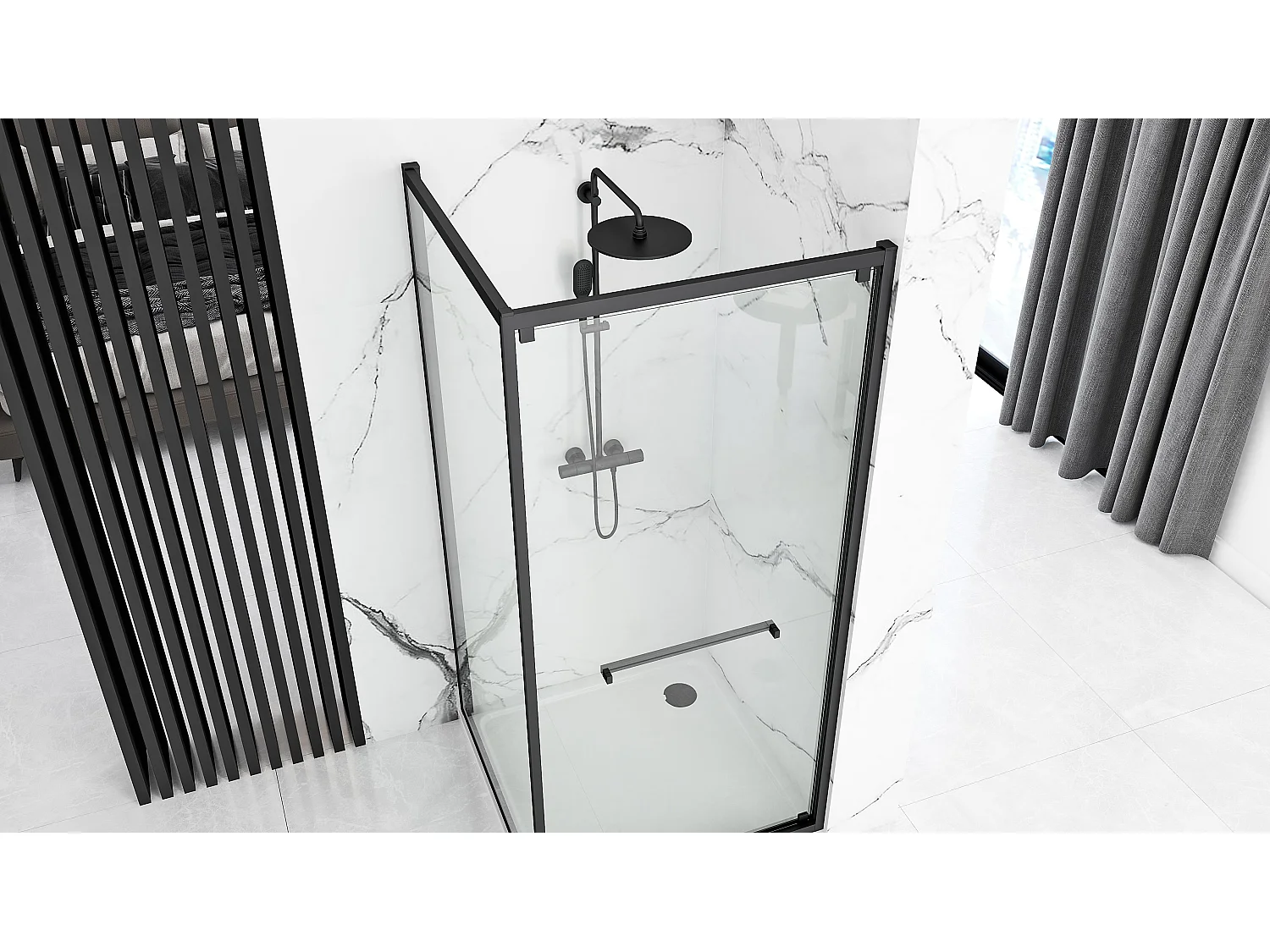 Cabina Doccia Rea Space In 90X90 Black