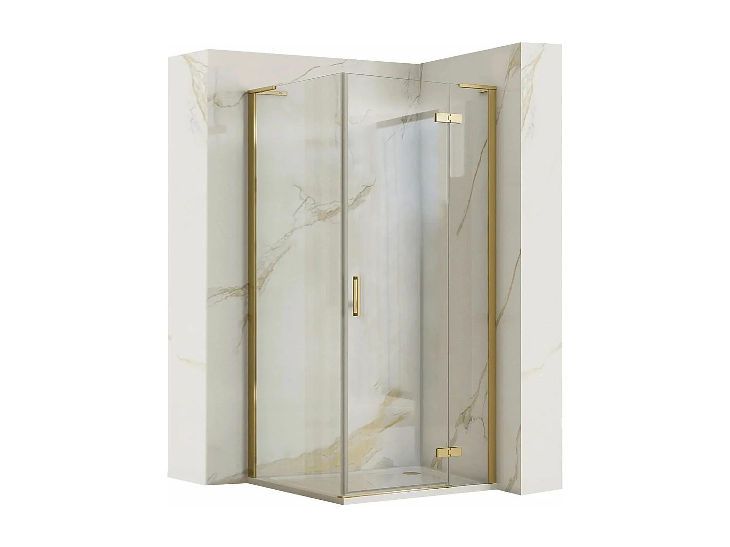 Cabine De Douche Rea Hugo 80X90 Brush Gold