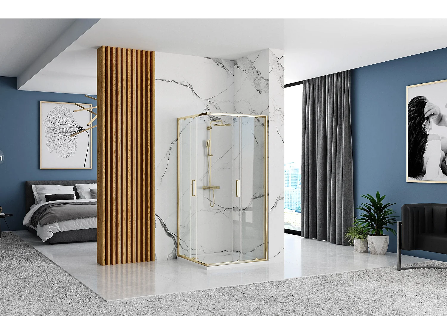 Douchecabine Rea Punto 90X90 Gold