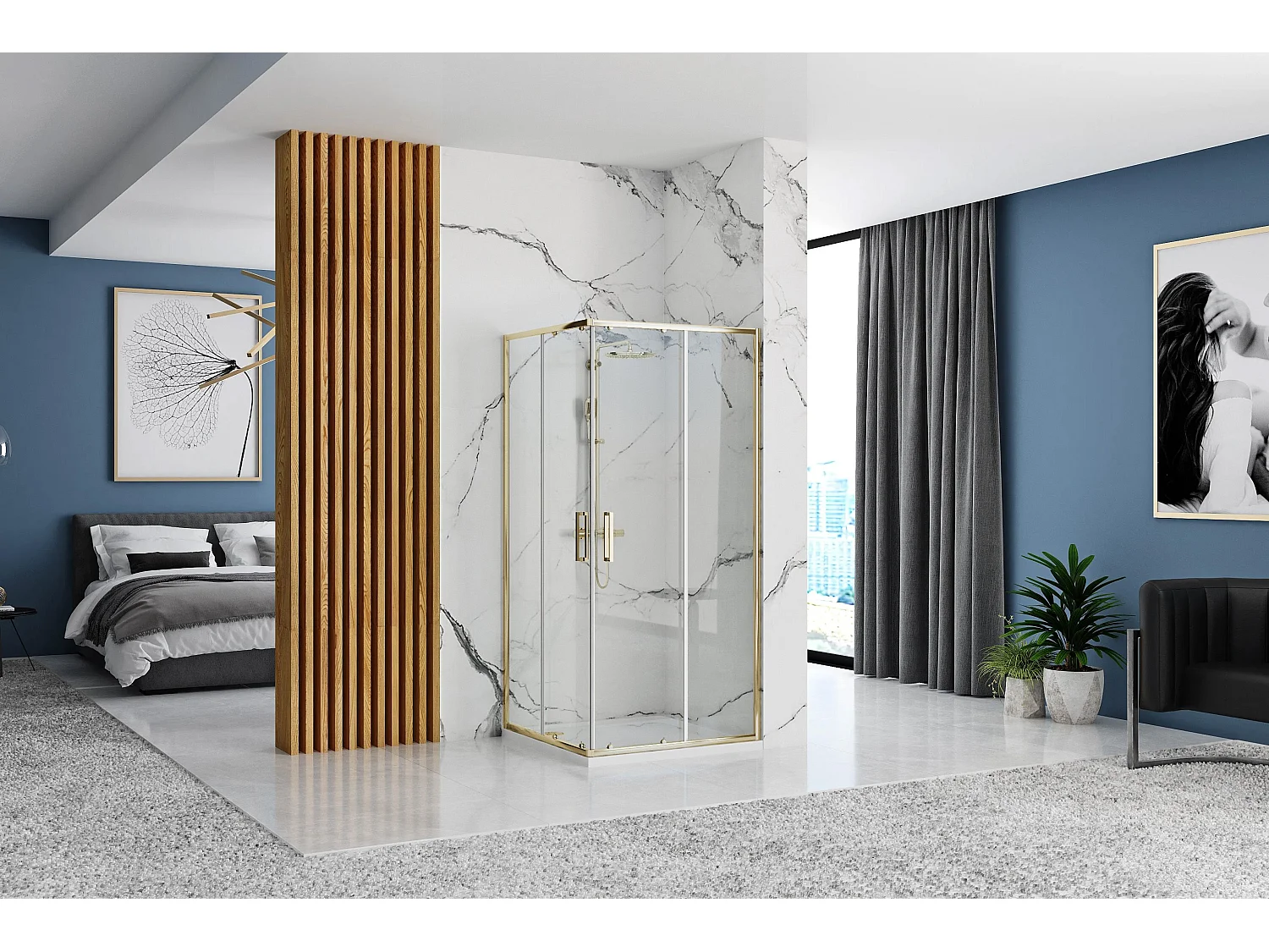 Douchecabine Rea Punto 90X90 Gold