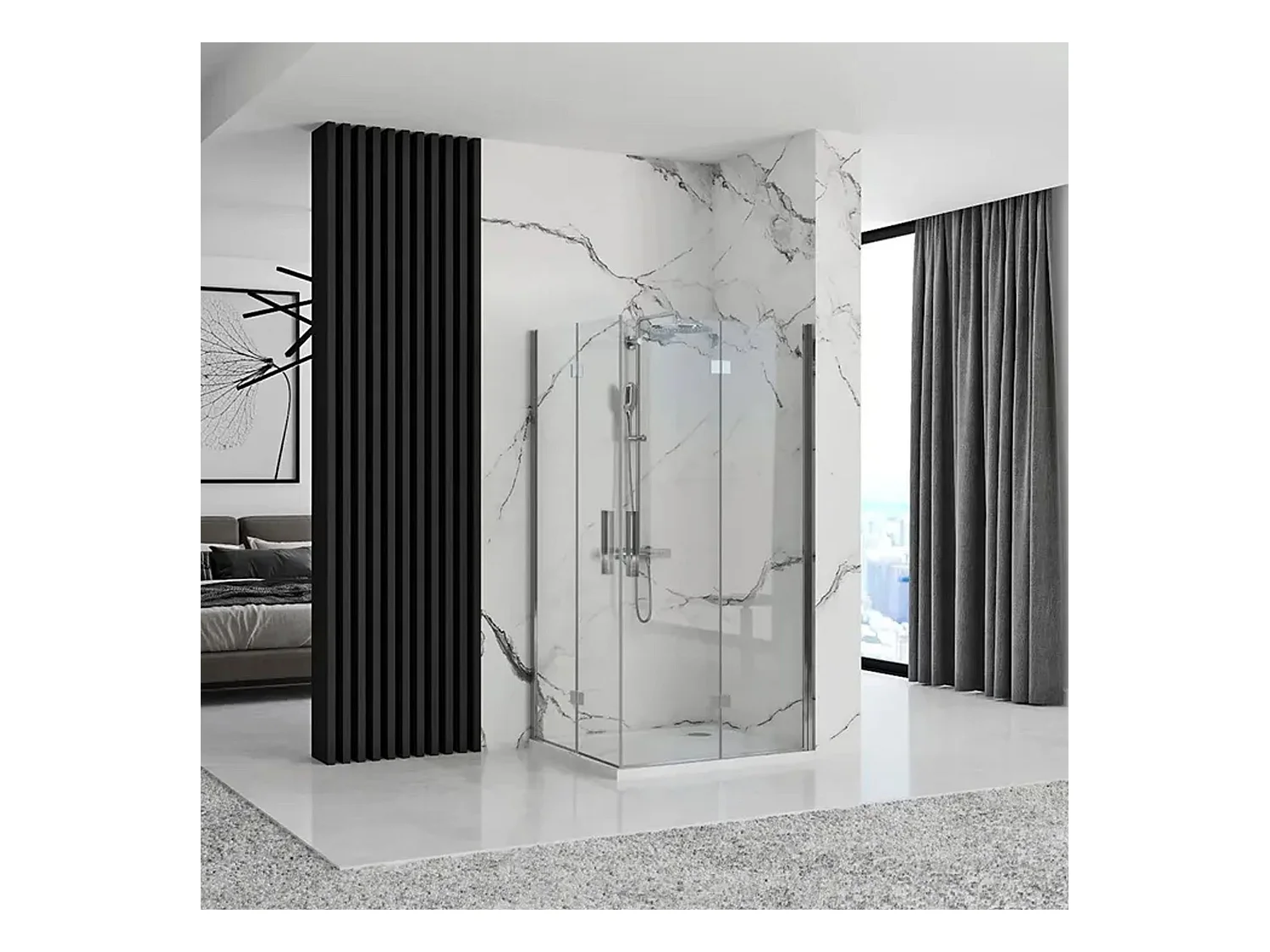 Cabine De Douche Rea Molier Double 90X90 Chrome