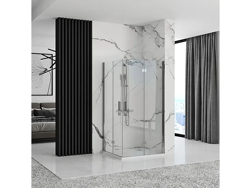 Gabinete De Chuveiro Rea Molier Double 90X90 Chrome