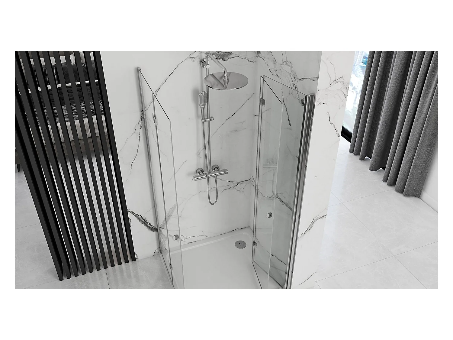 Cabina Doccia Rea Fold N2 80X120 Chrome