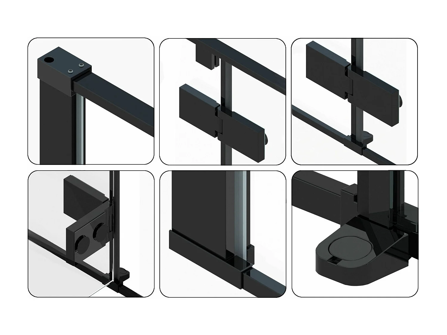 Cabine De Douche Rea Fargo 80X100 Black