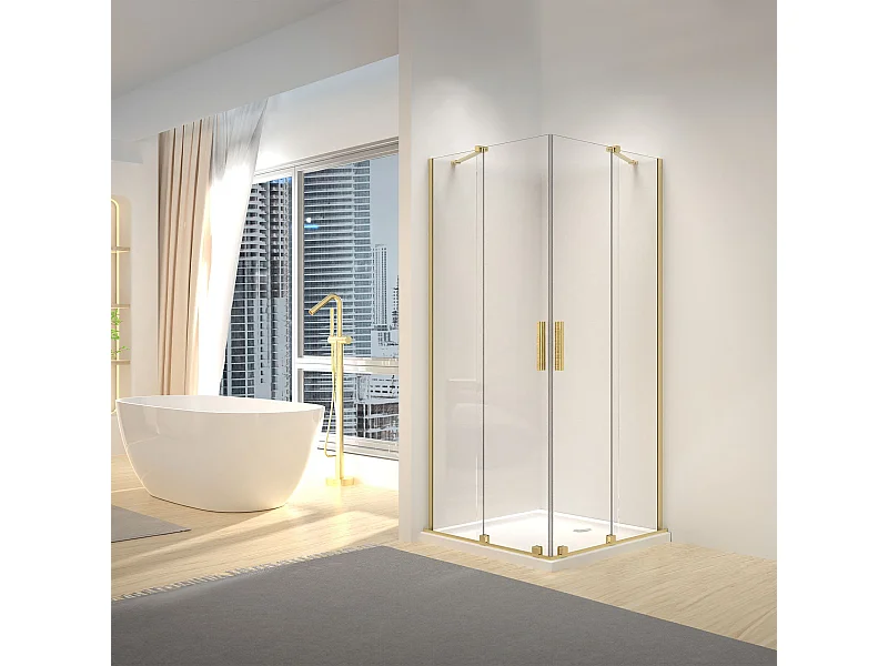 Douchecabine Rea Montana 90X90 Brush Gold