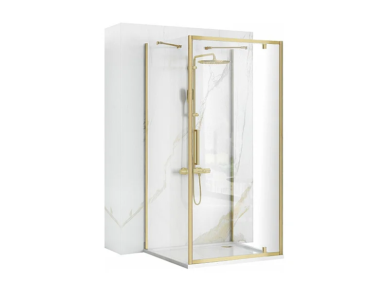 Duschkabine Rea Rapid Swing 90X90 Brush Gold