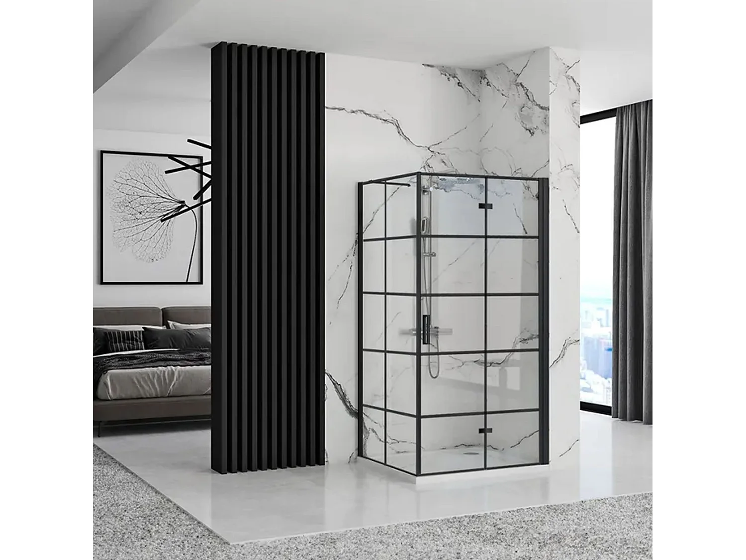 Cabina De Ducha Rea Molier 100X90 Black