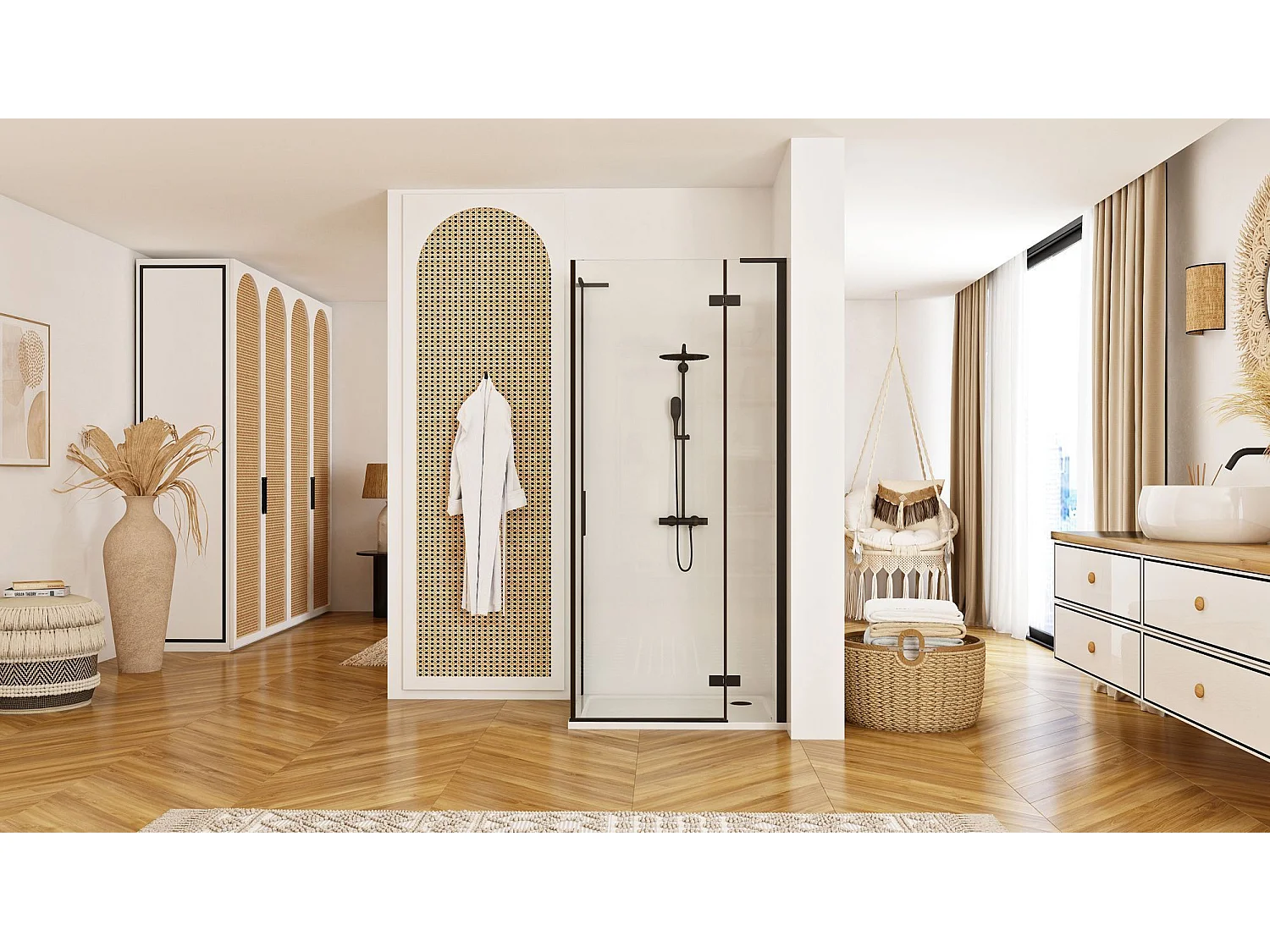 Cabine De Douche Rea Hugo 80X90 Black