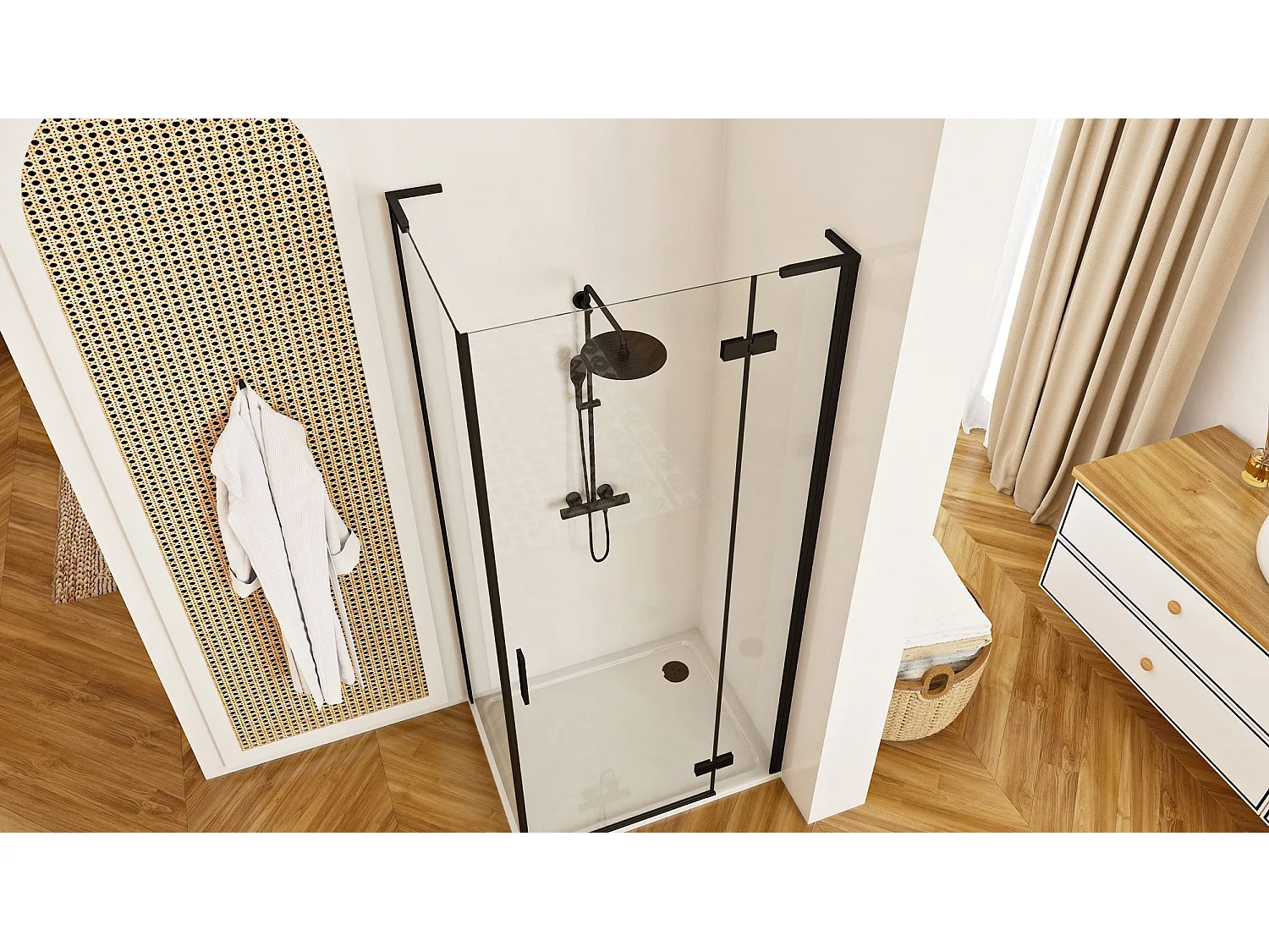 Cabine De Douche Rea Hugo 80X90 Black