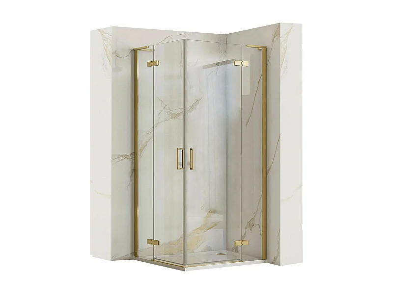 Cabine De Douche Rea Hugo Double 80X90 Brush Gold