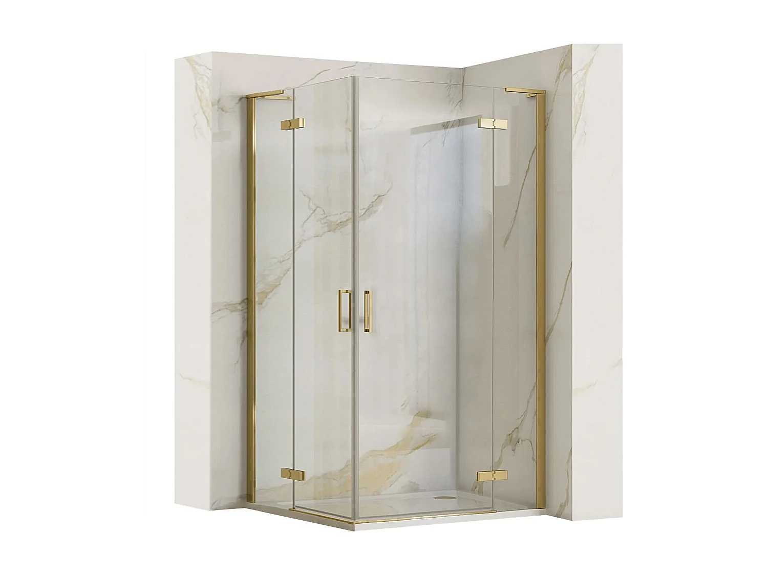 Cabine De Douche Rea Hugo 100X100 Brush Gold