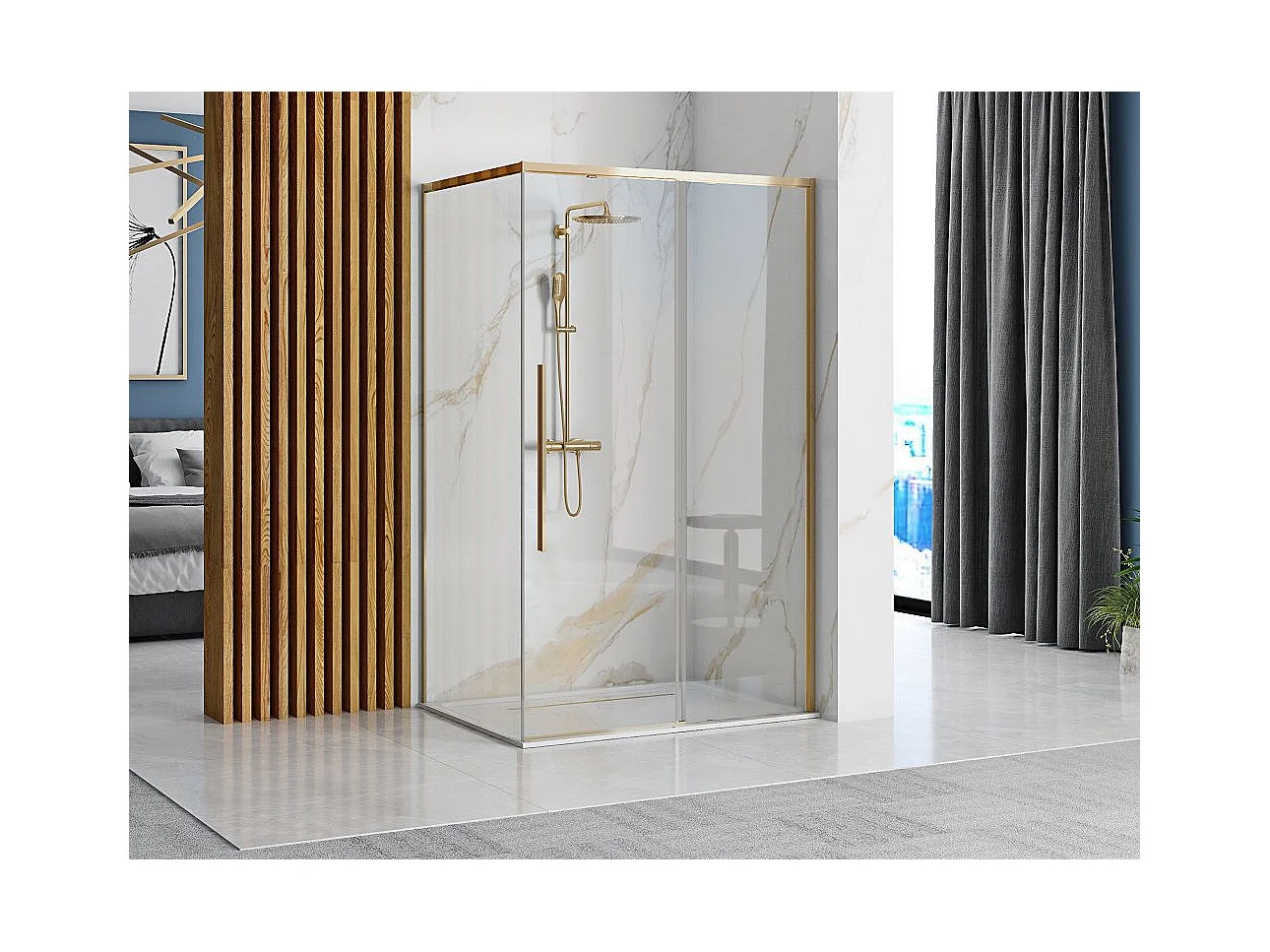 Duschkabine Rea Solar 80X100 Gold