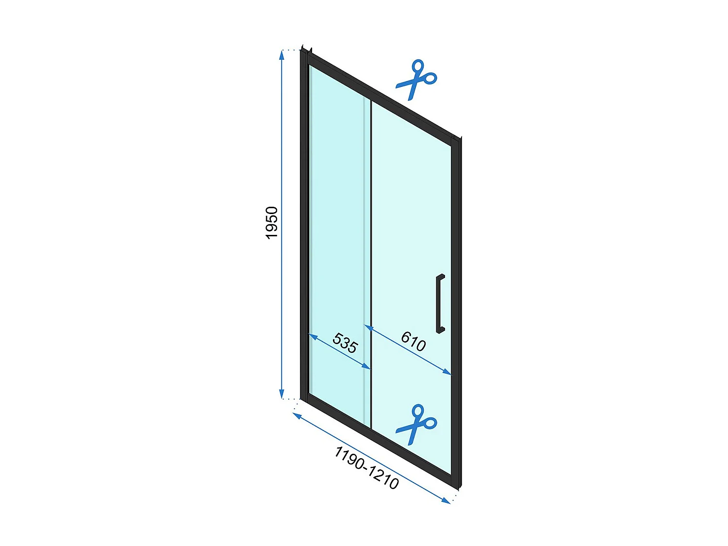 Douchecabine Rea Rapid Slide 130X100 Black
