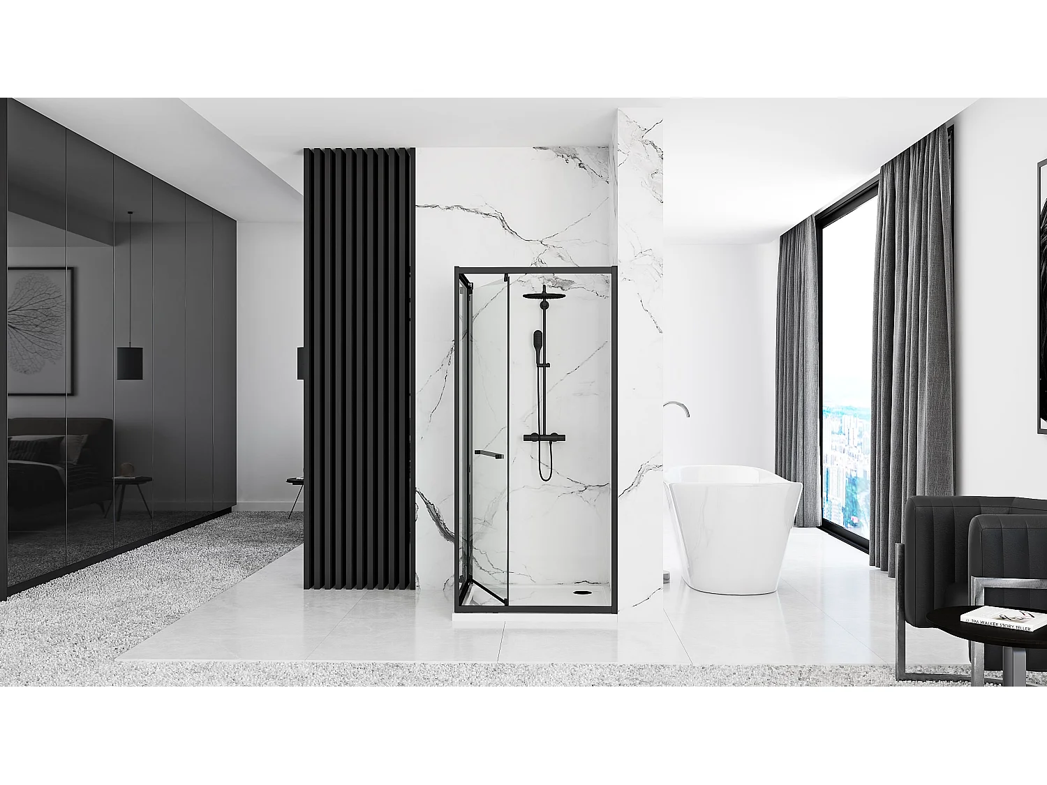 Duschkabine Rea Space In 80X100 Black