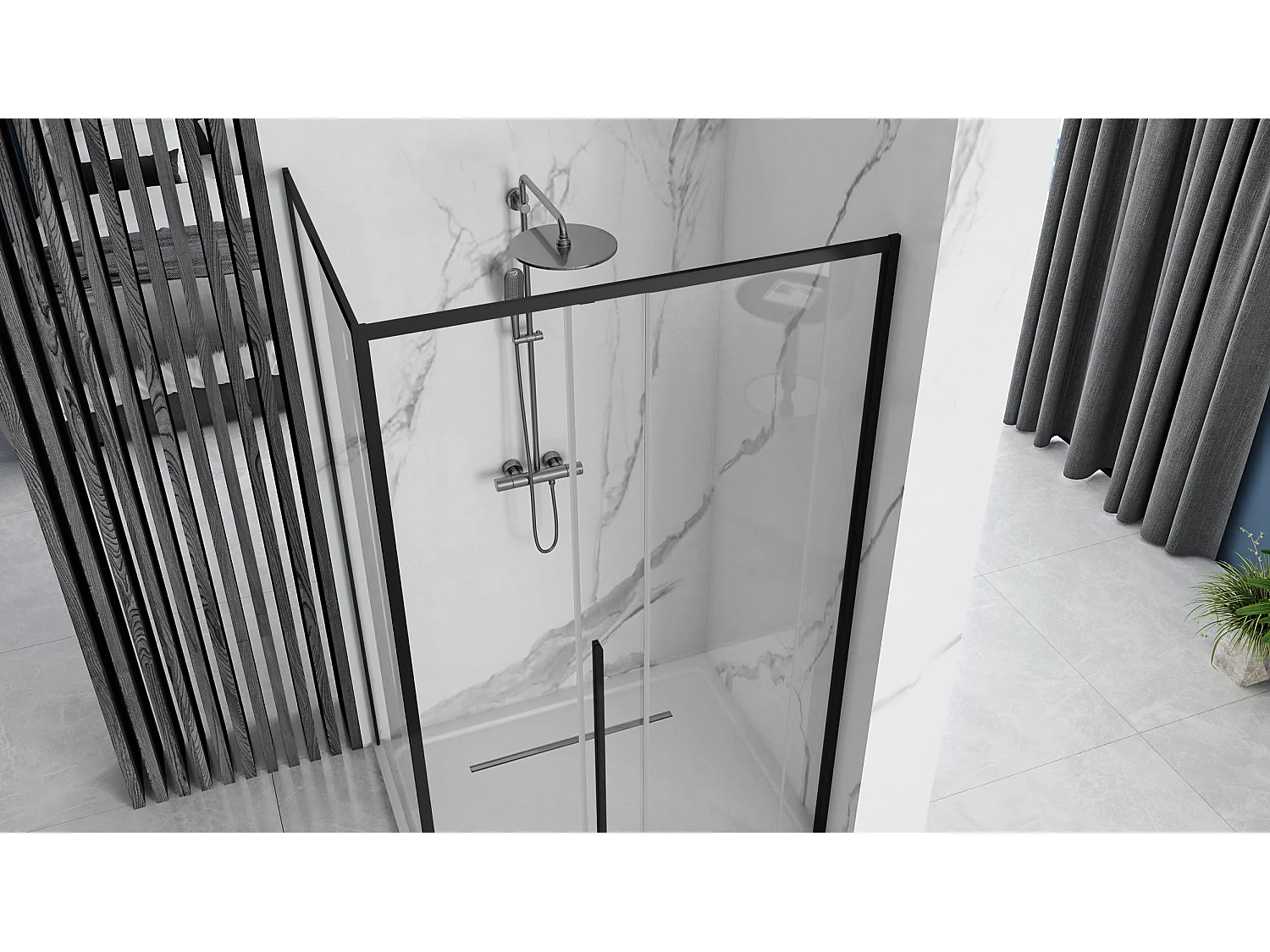 Cabine De Douche Rea Solar 90X90 Black