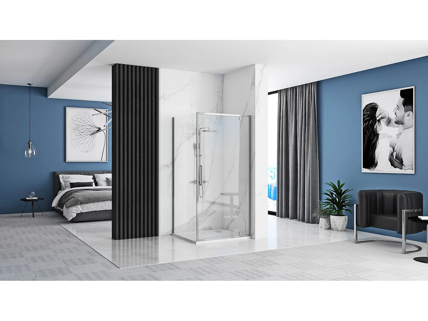 Douchecabine Rea Rapid Swing 100X90 Chrome