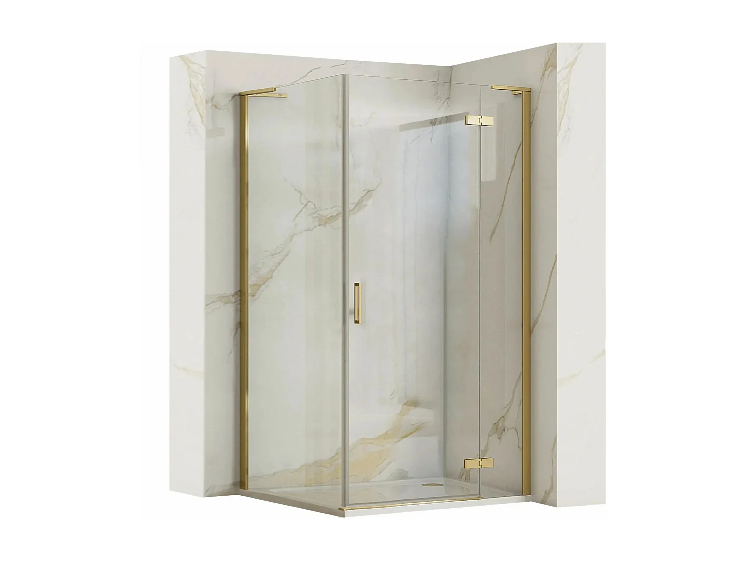 Cabina Doccia Rea Hugo 100X90 Brush Gold