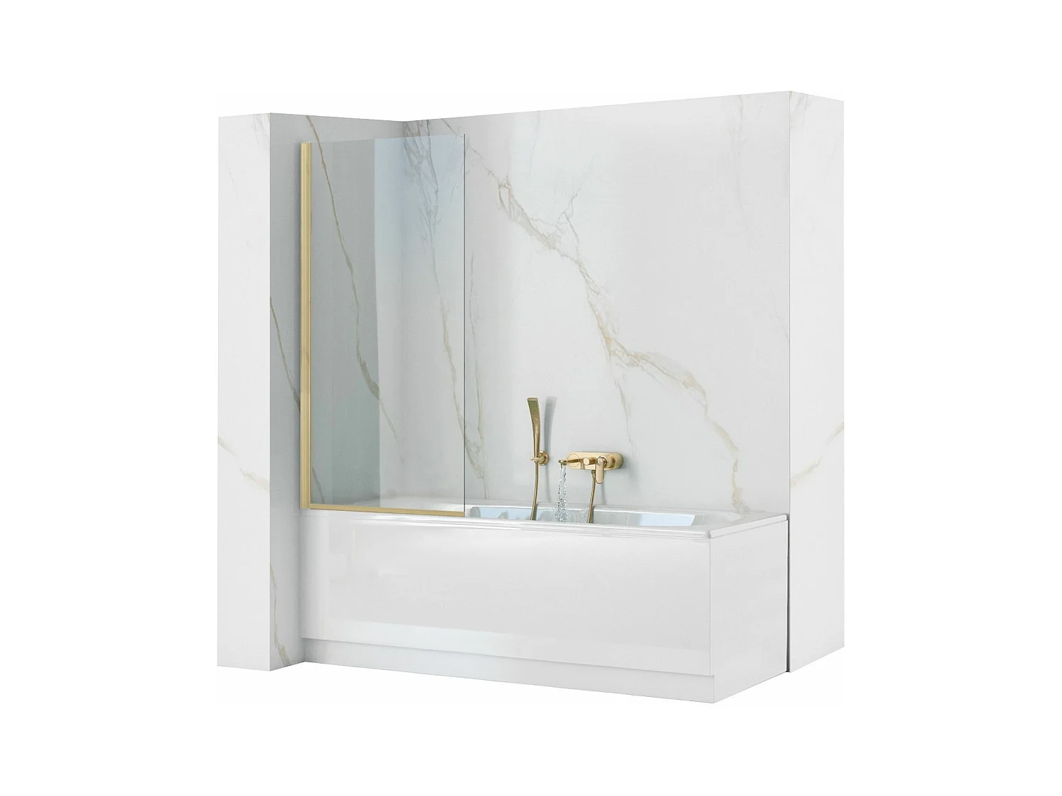 Pare-Baignoire Rea Elegant 70 Brush Gold