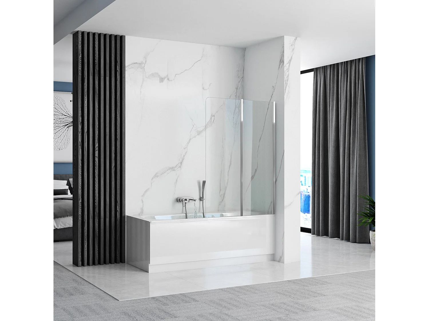 Pare-Baignoire Rea Agat 100 Chrome