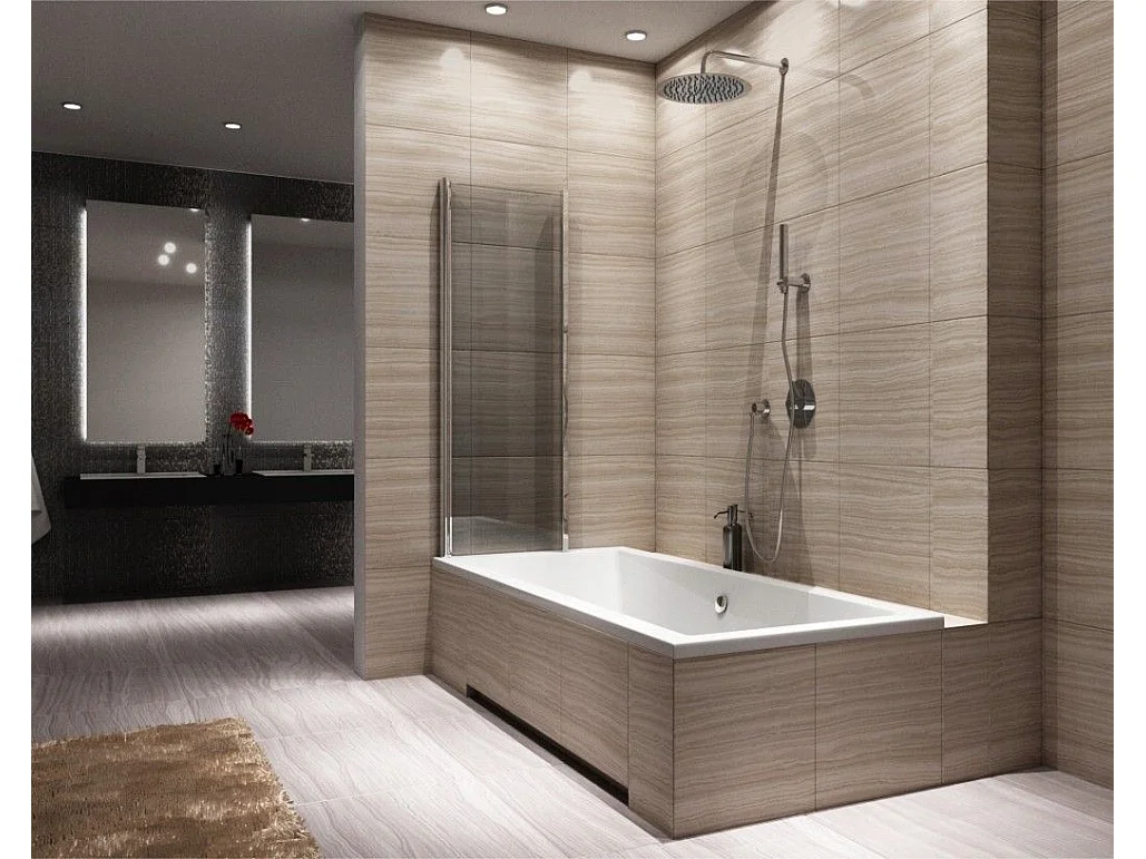 Pare-Baignoire Rea Agat 100 Chrome