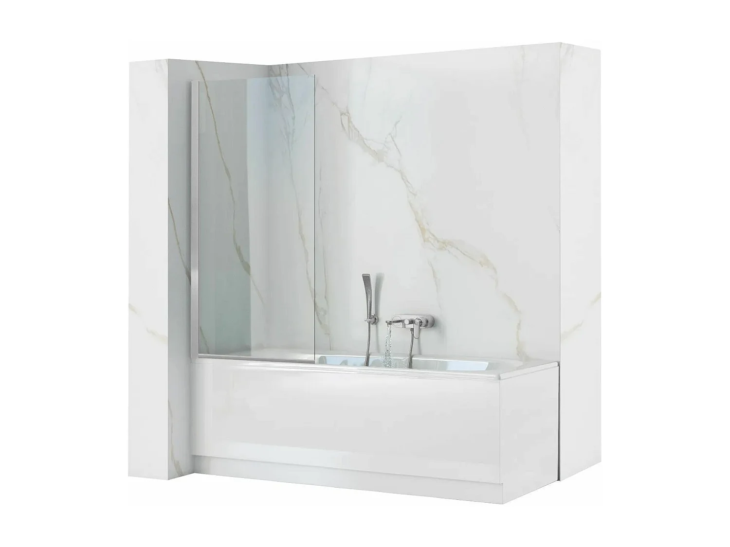 Badewanneaufsatz Rea Lagos 80 Chrome