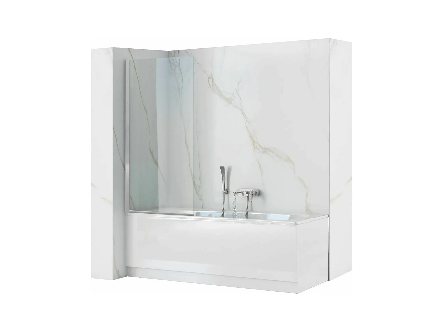 Pare-Baignoire Rea Lagos 80 Chrome